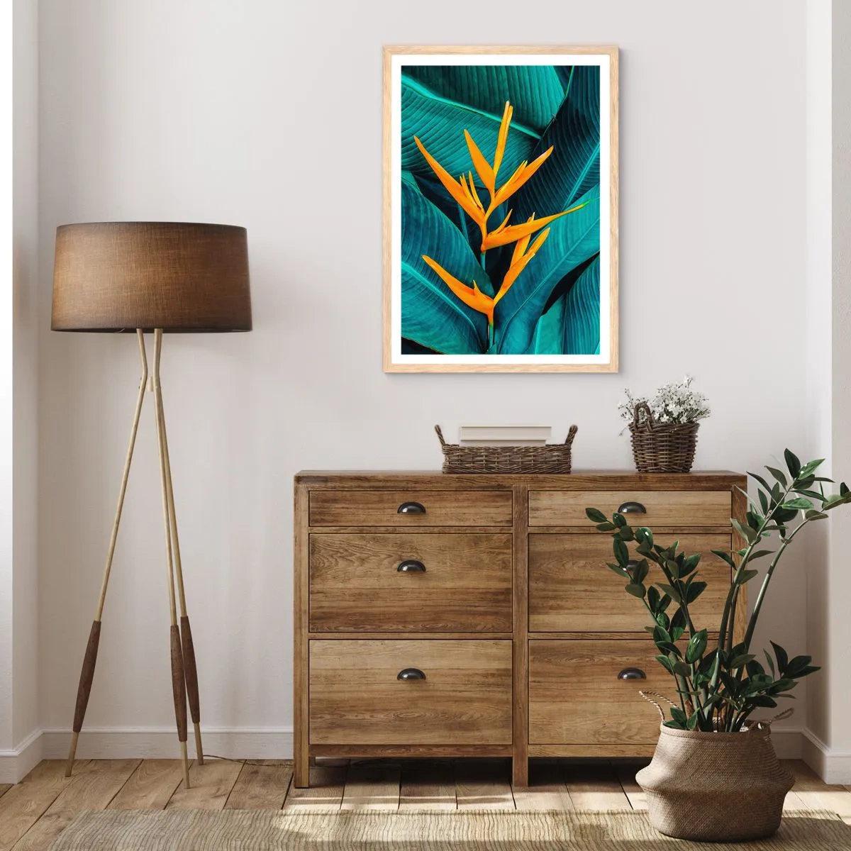 Een poster in een licht eiken lijst - Eden bloem - 70x100 cm