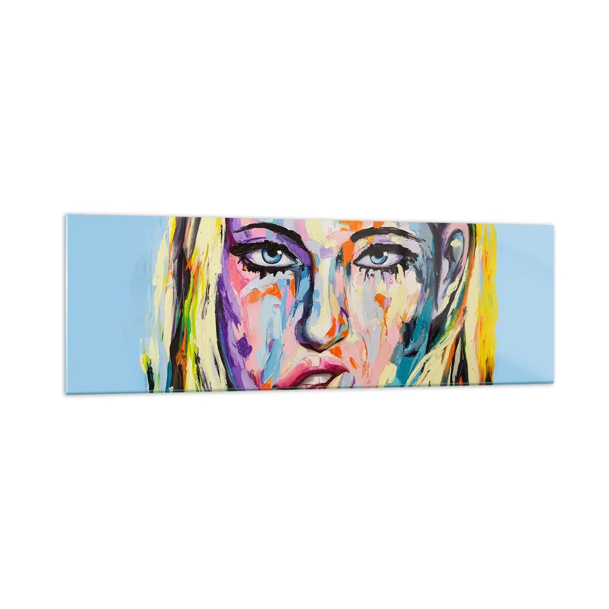 Schilderen op glas - Kijk haar recht in de ogen - 160x50 cm
