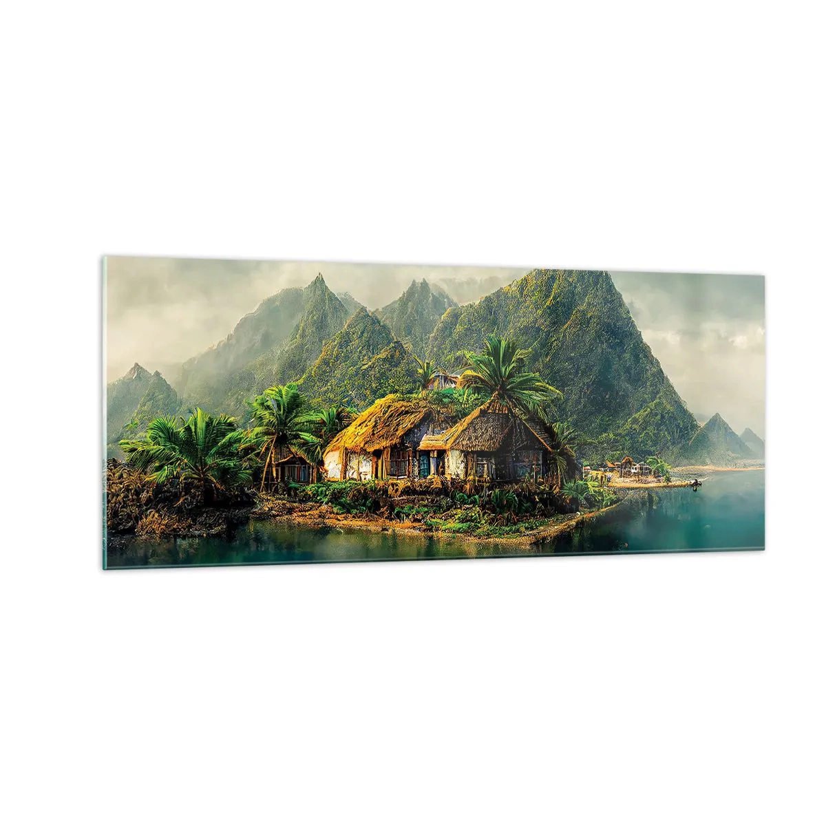 Schilderen op glas - Tropisch paradijs - 100x40 cm
