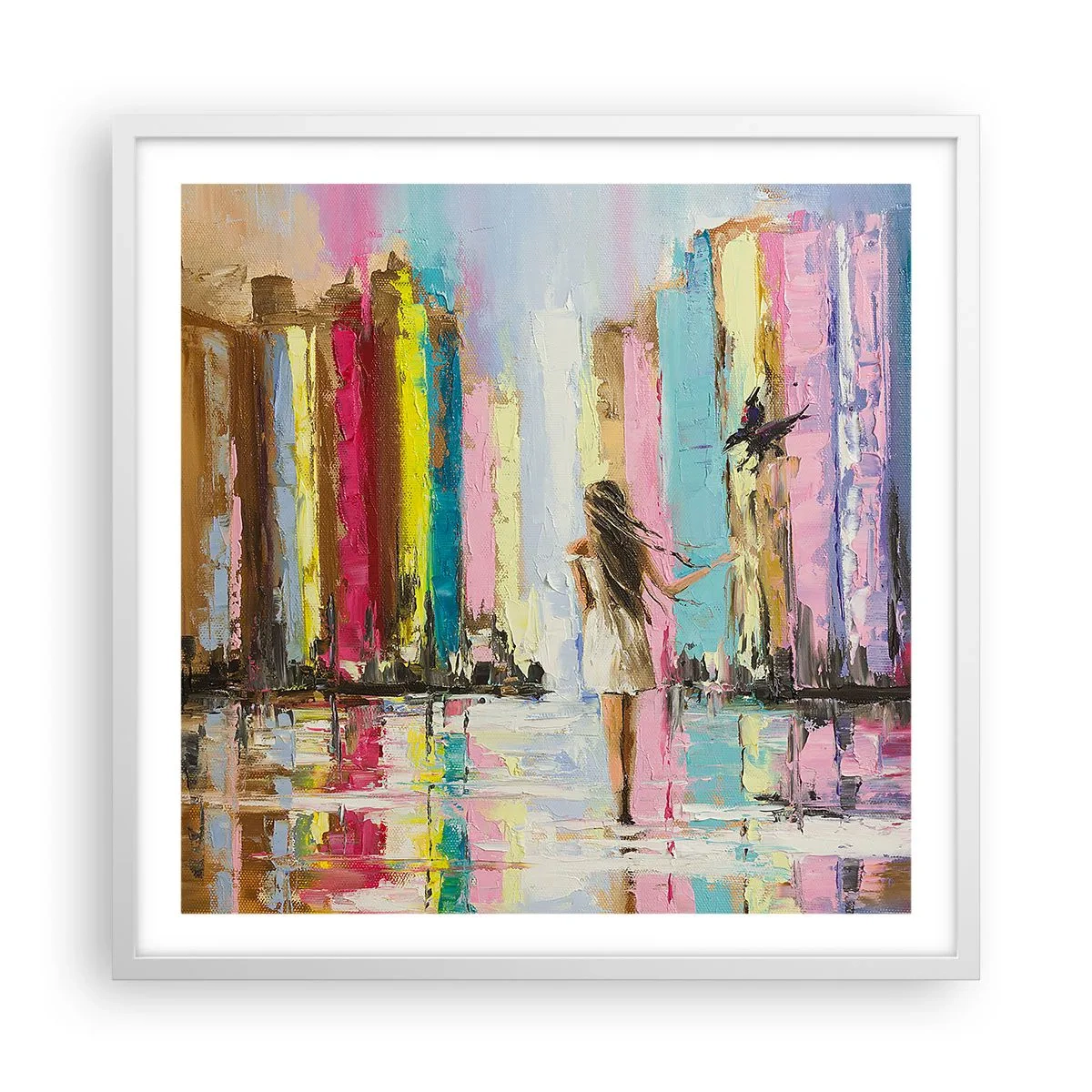 Poster in een witte lijst - Volg mij - 60x60 cm