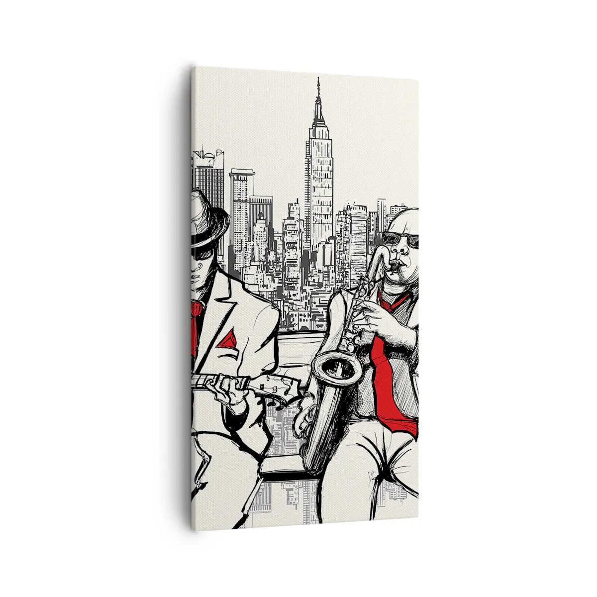 Schilderen op canvas - Improvisatie van New York - 55x100 cm