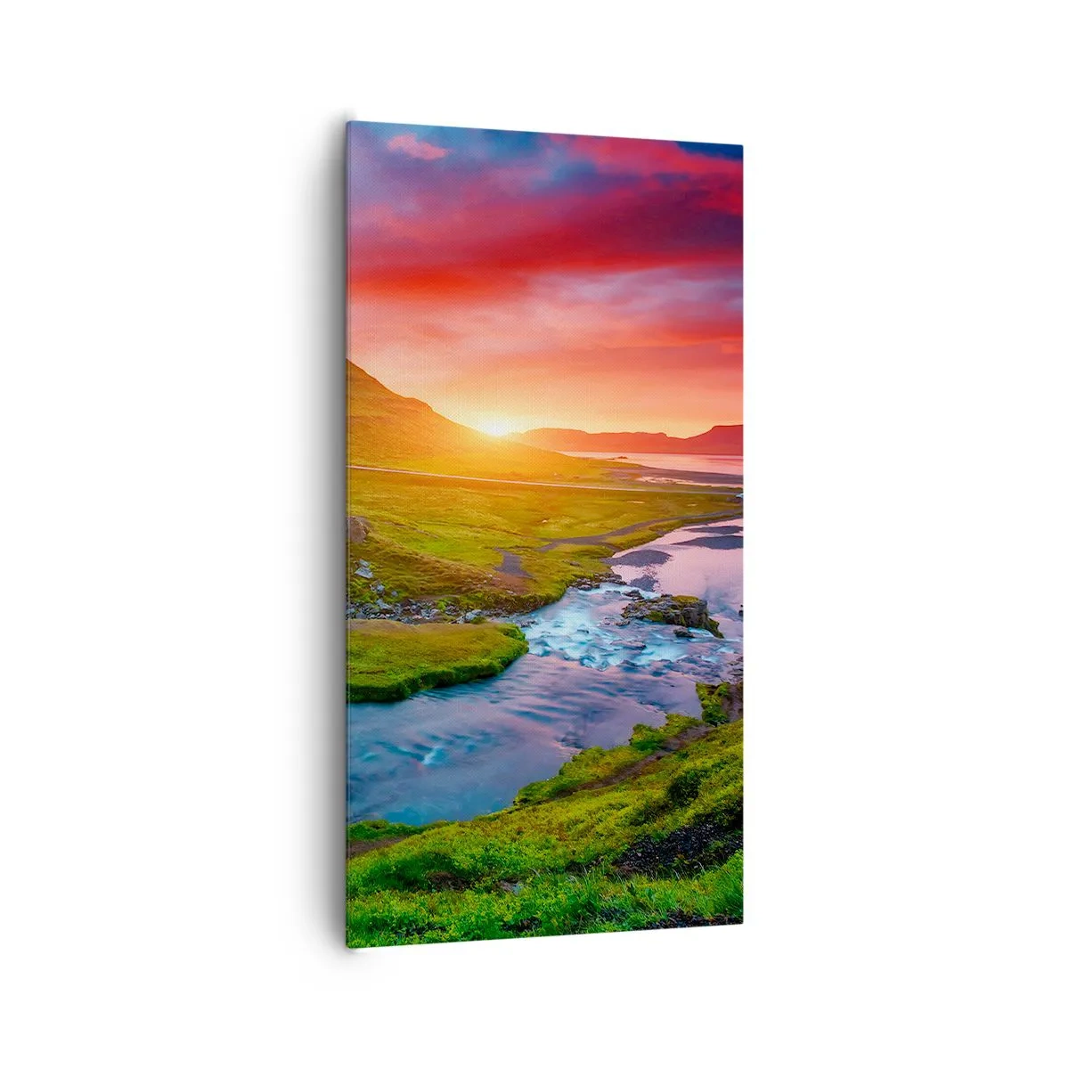 Schilderen op canvas - IJsland - vuur en water - 65x120 cm