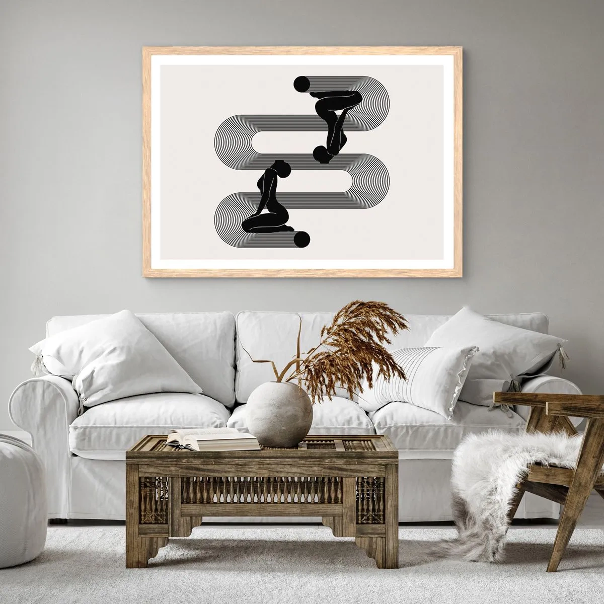 Een poster in een licht eiken lijst - Sensuele symmetrie - 70x50 cm