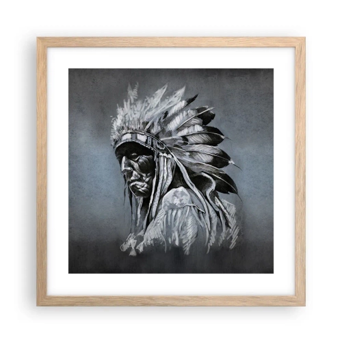 Een poster in een licht eiken lijst - Keer terug naar de wortels - 40x40 cm