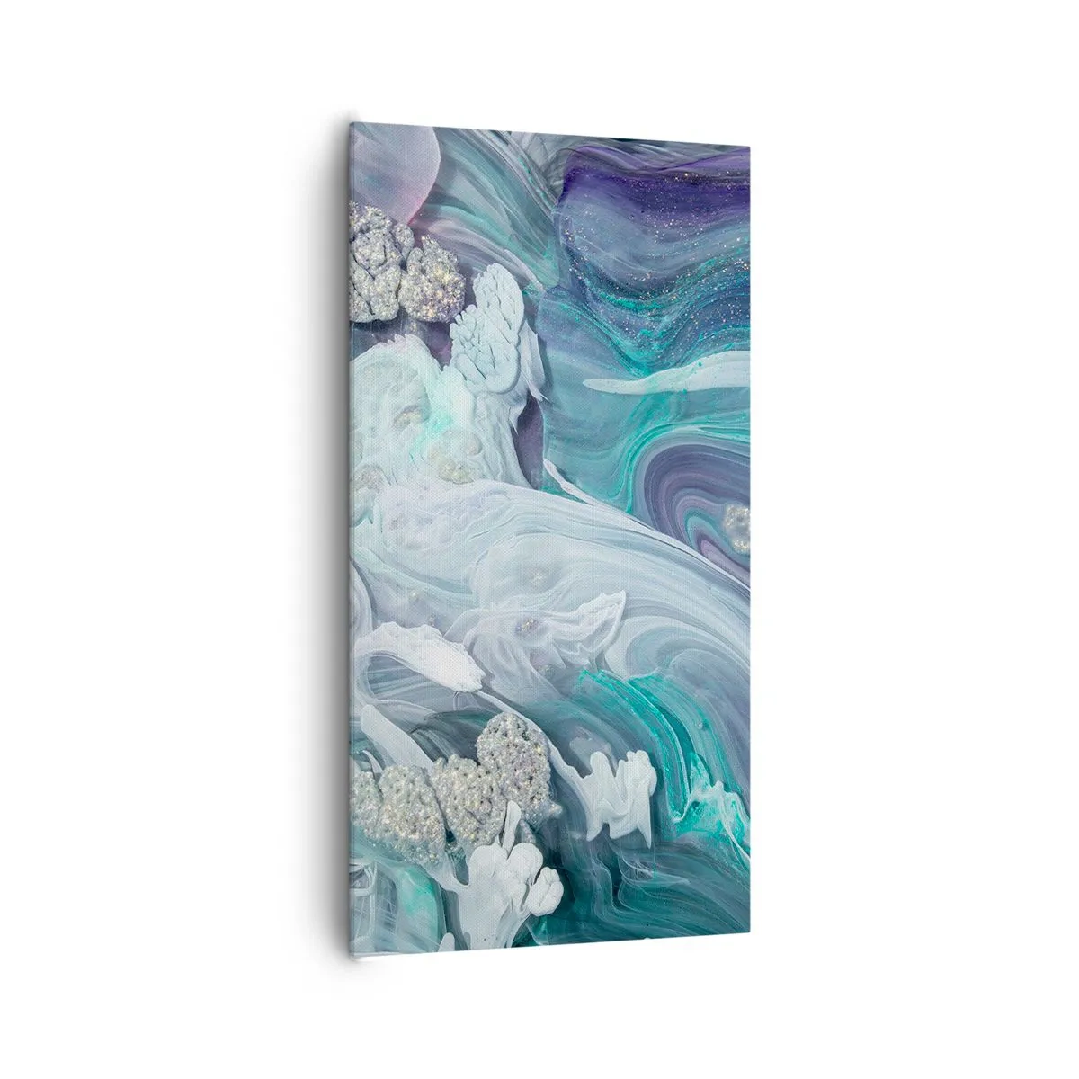 Schilderen op canvas - Stromingen van hemelsblauw - 65x120 cm