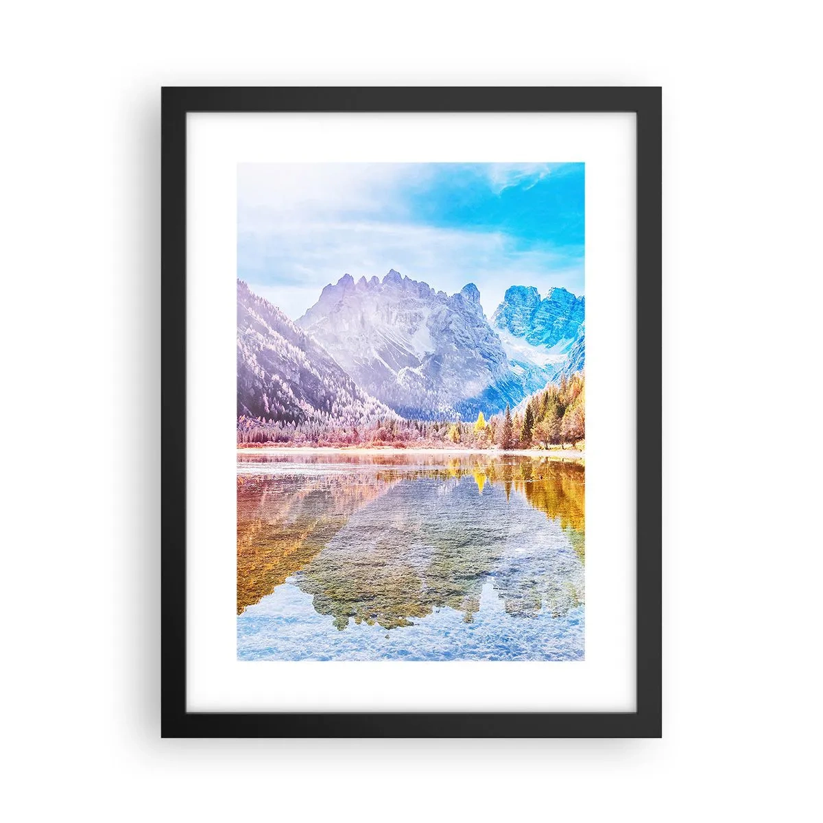 Poster in een zwarte lijst - En het is al herfst in de bergen - 30x40 cm
