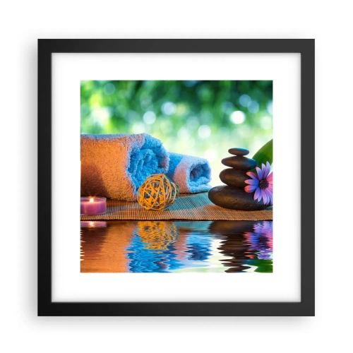 Poster in een zwarte lijst - Tijd voor het lichaam - 30x30 cm