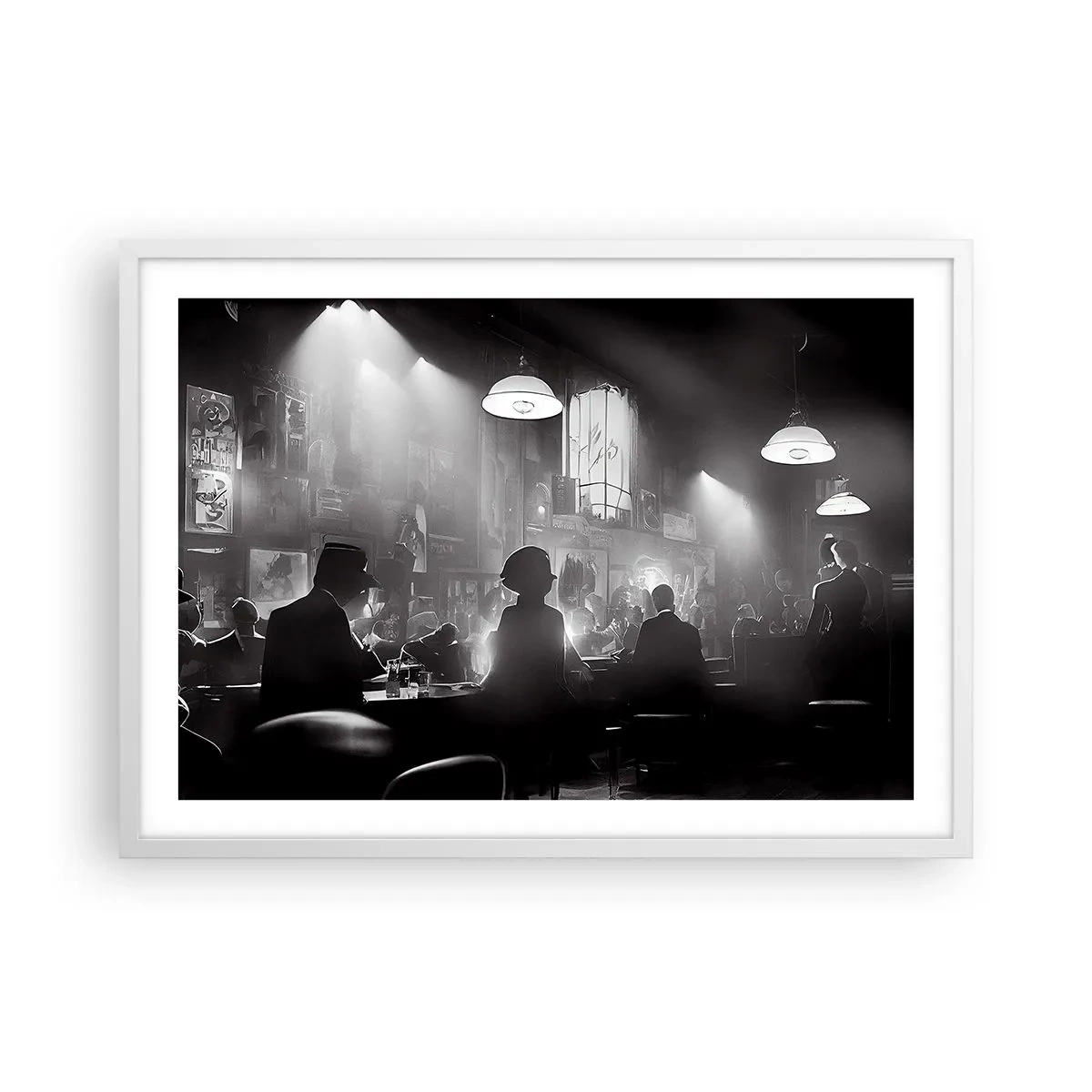 Poster in een witte lijst - In jazz-sfeer - 70x50 cm