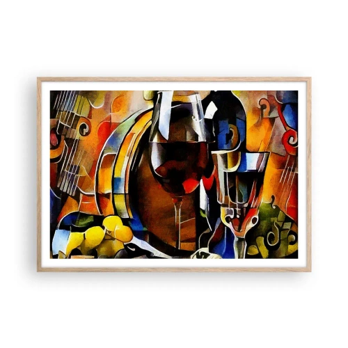 Een poster in een licht eiken lijst - En de wereld krijgt kleuren - 100x70 cm