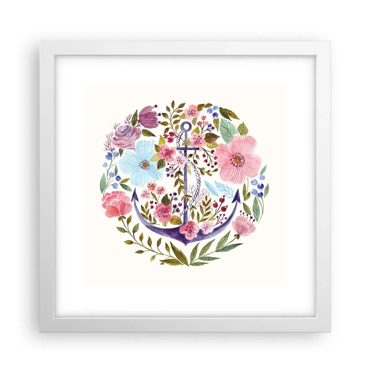 Poster in een witte lijst - Goede droom van zeeman - 30x30 cm