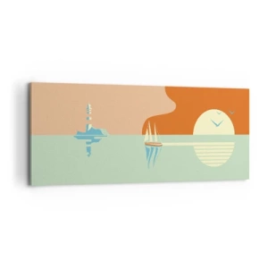 Schilderen op canvas - Het perfecte zeelandschap - 100x40 cm