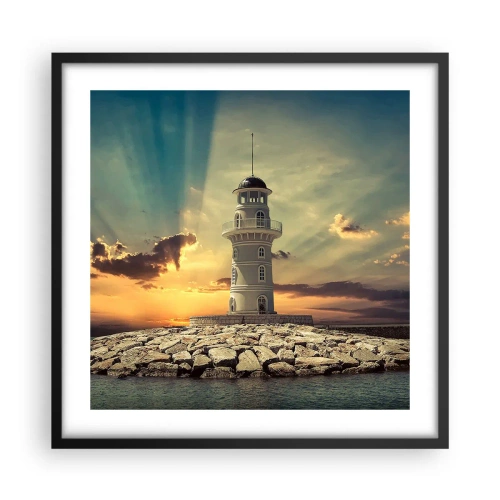 Poster in een zwarte lijst - Licht - Goed - Schoonheid - 50x50 cm