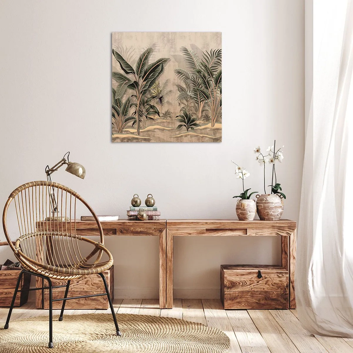 Schilderen op canvas - Een gravure in koloniale stijl - 30x30 cm
