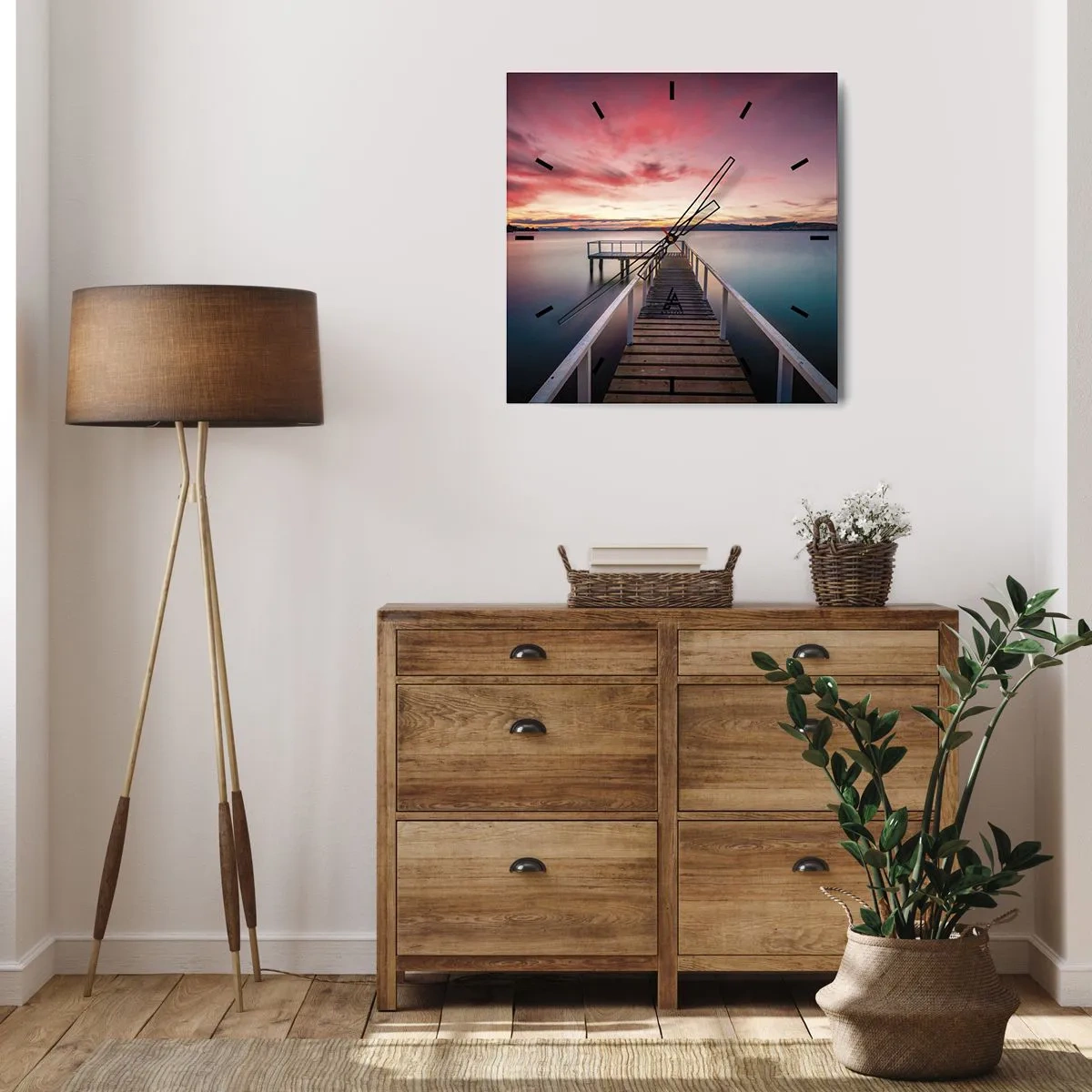 Wandklok - Klok - De zachte vlam van de avond - 30x30 cm