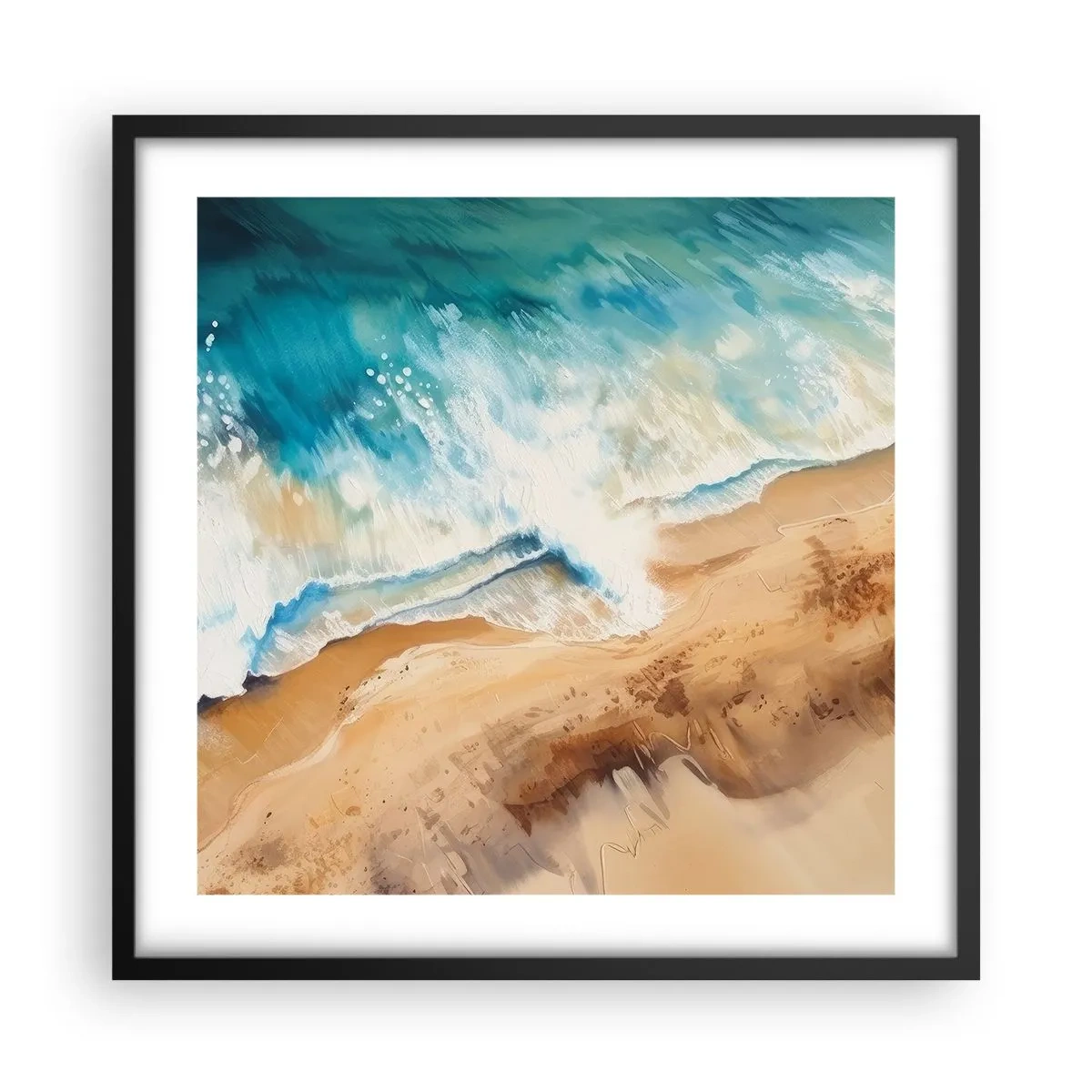 Poster in een zwarte lijst - De terugkerende golf - 50x50 cm