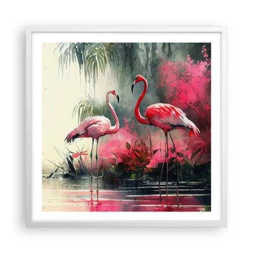 Poster in een witte lijst - Een les in natuurlijke gratie - 60x60 cm