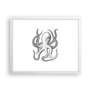 Poster in een witte lijst - Dansend met de golven - 50x40 cm