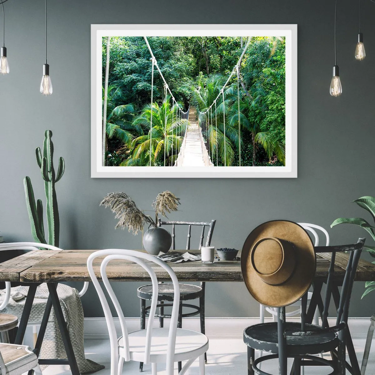 Poster in een witte lijst - Welkom in de jungle! - 100x70 cm