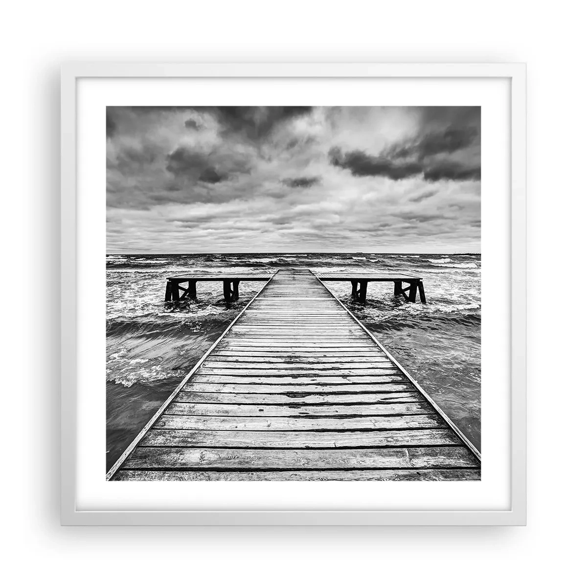 Poster in een witte lijst - Ik wacht tot de wind wegjaagt... - 50x50 cm