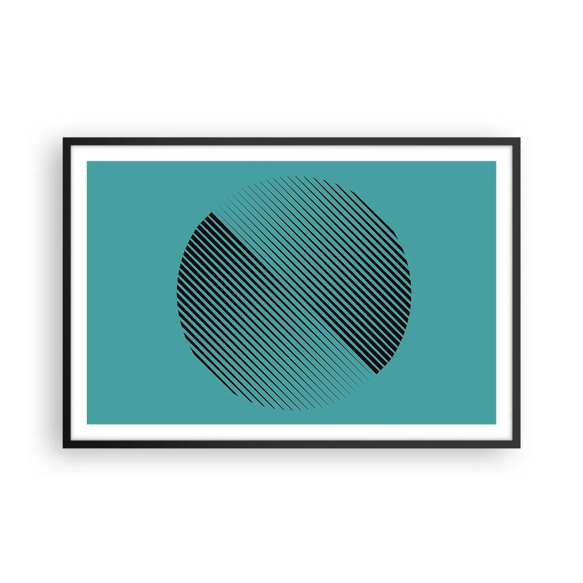 Poster in een zwarte lijst - Cirkel – een geometrische variatie - 91x61 cm