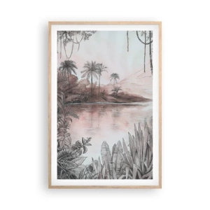 Een poster in een licht eiken lijst - Een 19e-eeuws ontdekkingsdagboek - 61x91 cm