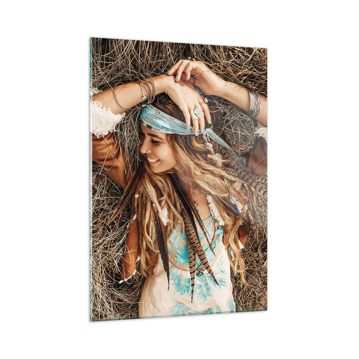 Schilderen op glas - Op weg naar de zomer van de liefde - 50x70 cm