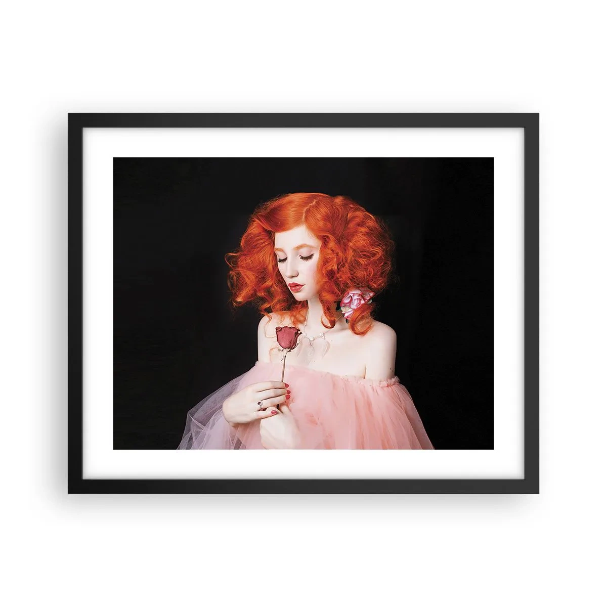 Poster in een zwarte lijst - In barokstijl - 50x40 cm
