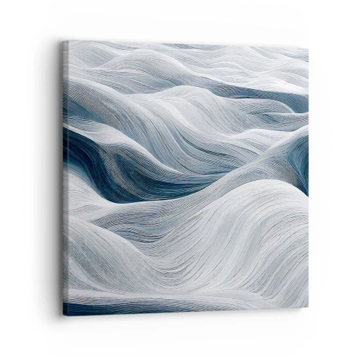 Schilderen op canvas - Witte en blauwe golven - 30x30 cm