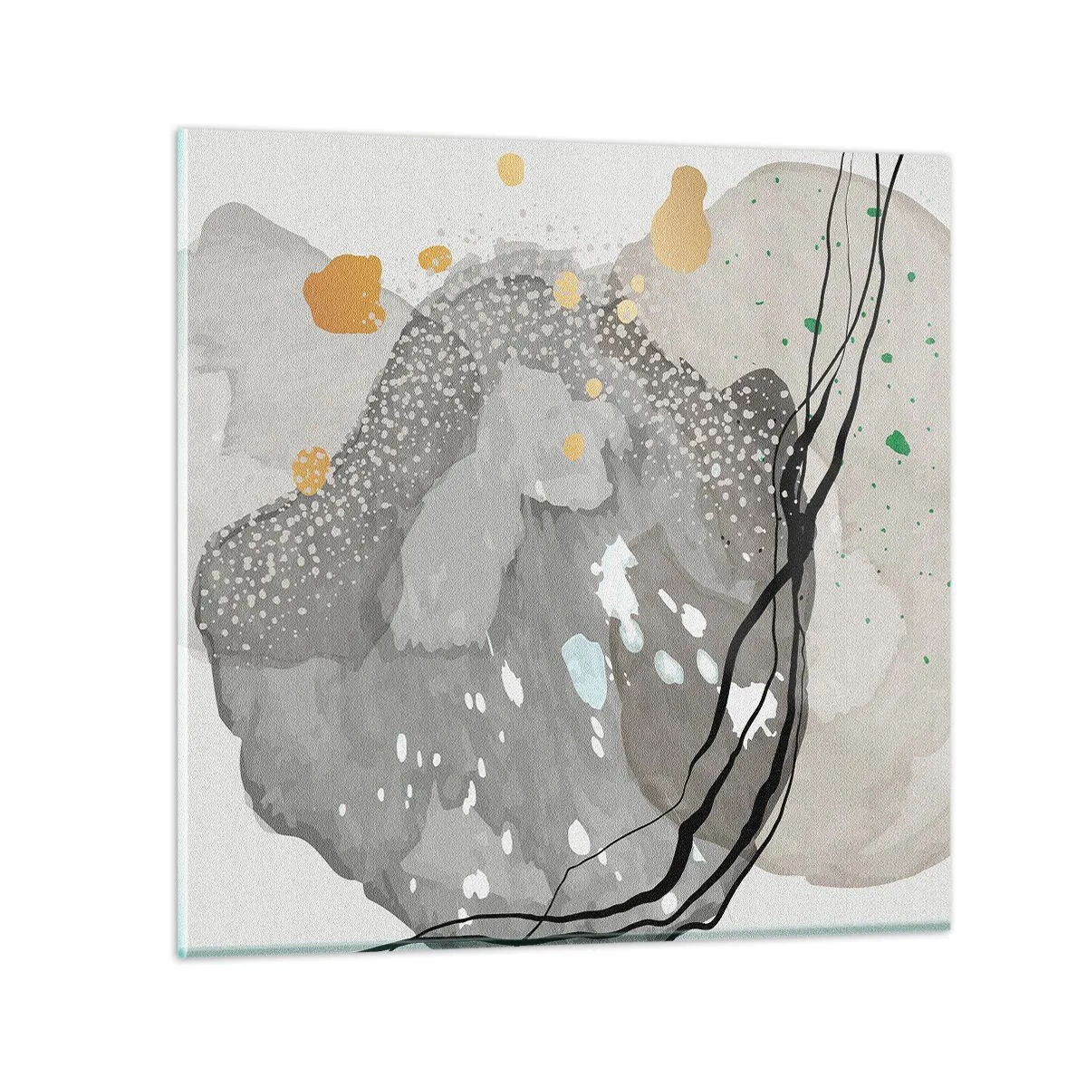 Schilderen op glas - Organische compositie - 60x60 cm