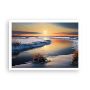 Poster - Winterse zonsondergang - 100x70 cm