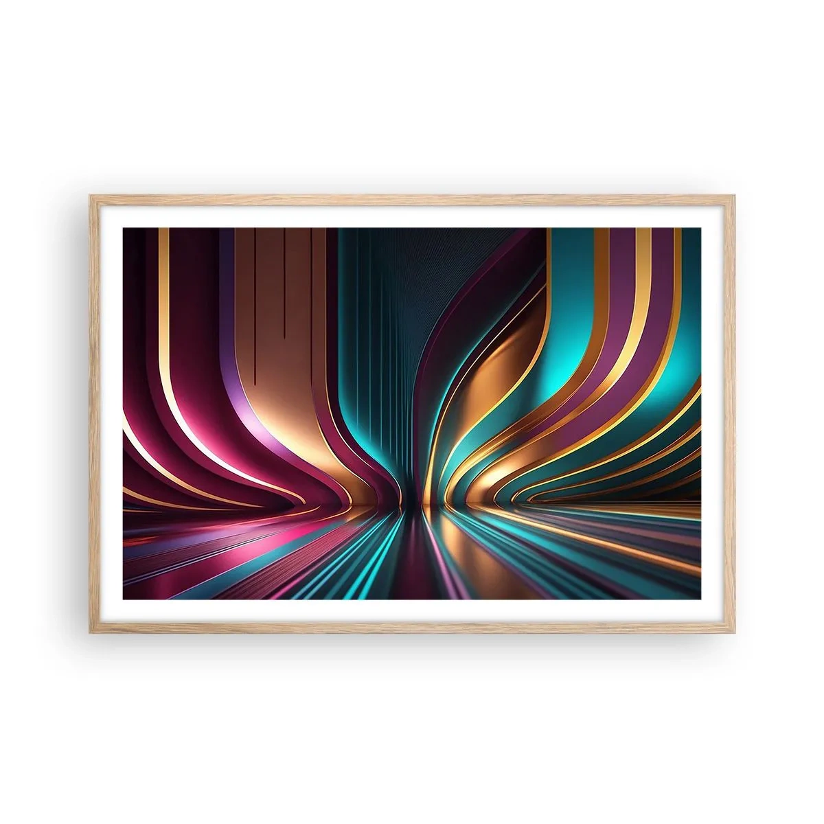 Een poster in een licht eiken lijst - Architectuur van licht - 91x61 cm