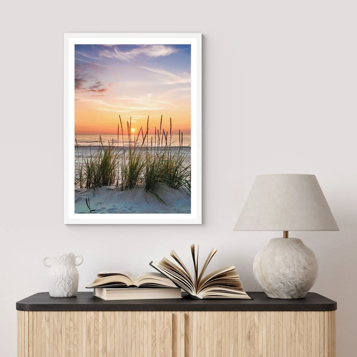 Poster in een witte lijst - Kijk, denk, voel - 70x100 cm