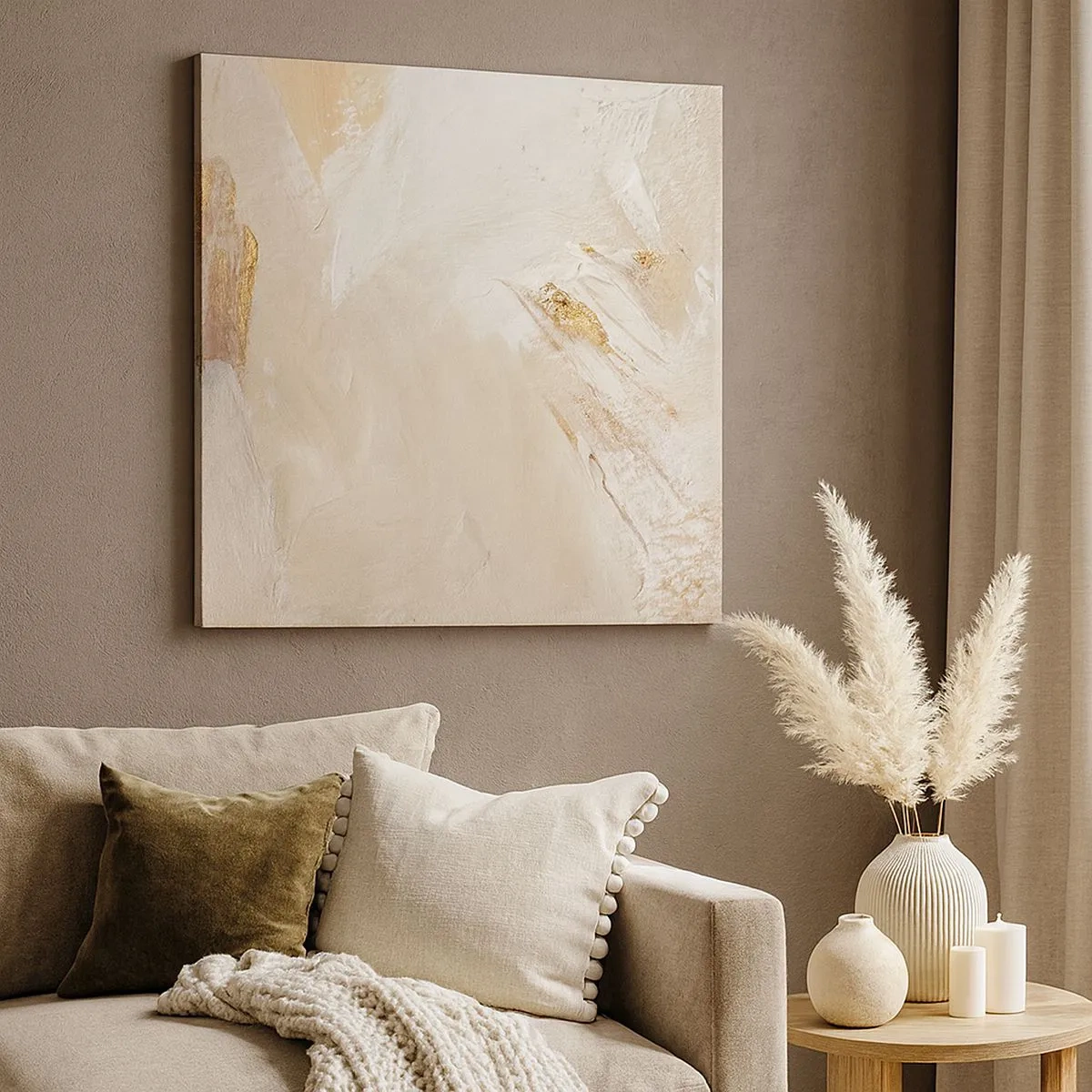 Schilderen op canvas - Pastelkleurige compositie - 30x30 cm