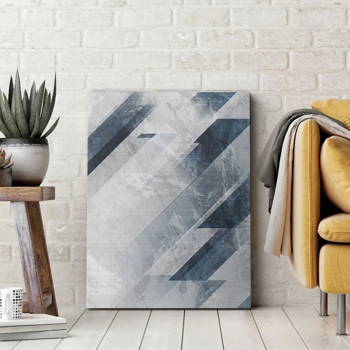 Schilderen op canvas - Ruimtelijke compositie - grijze beweging - 70x100 cm