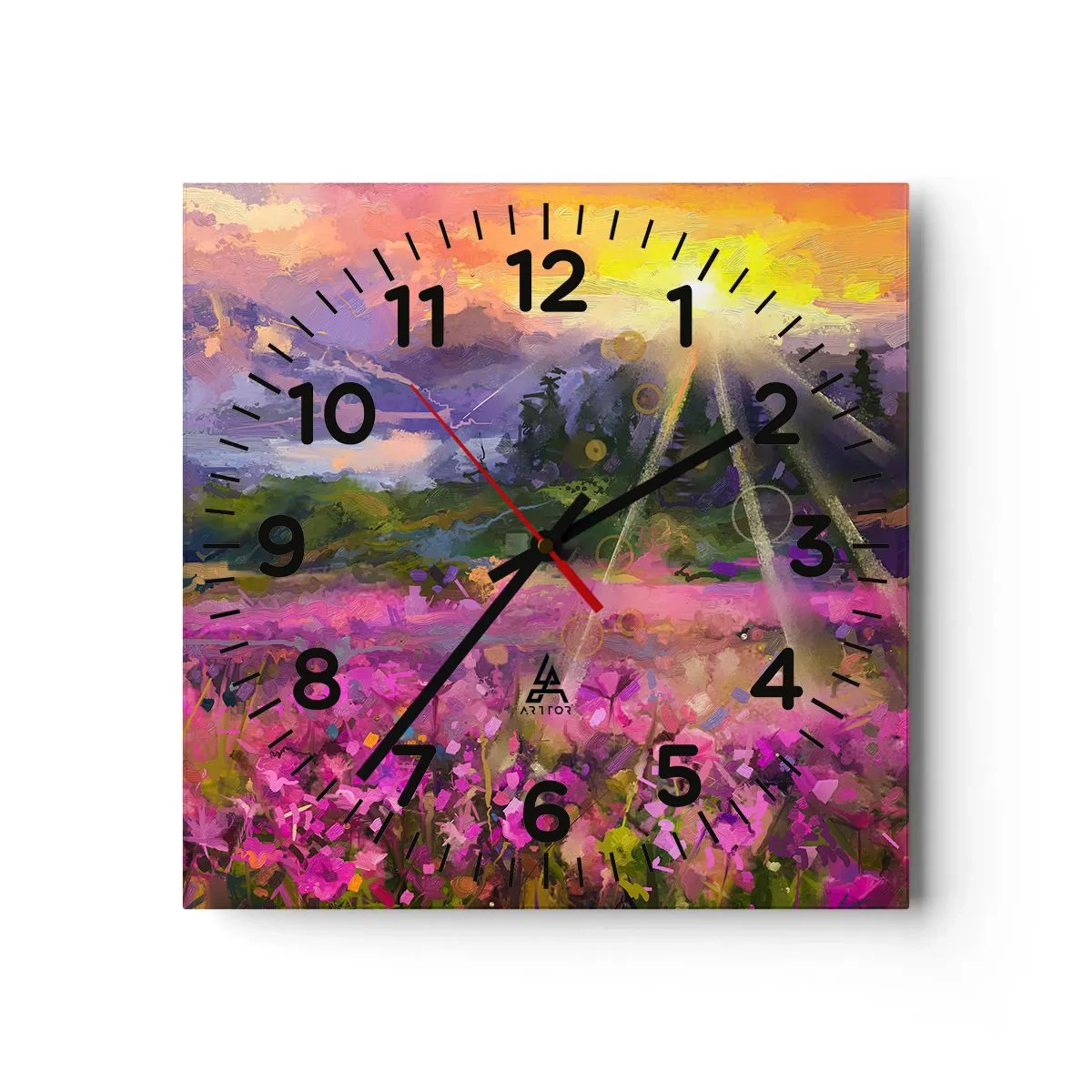 Wandklok - Klok - In de vallei onder de bescherming van de zon - 30x30 cm