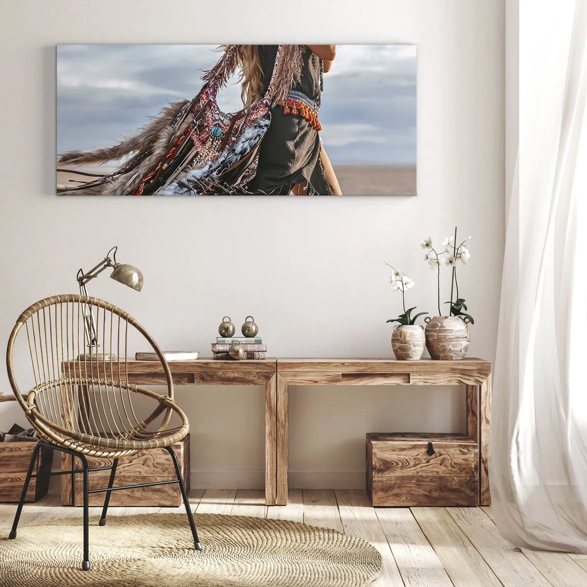 Schilderen op canvas - Het meisje van de sjamaan - 100x40 cm