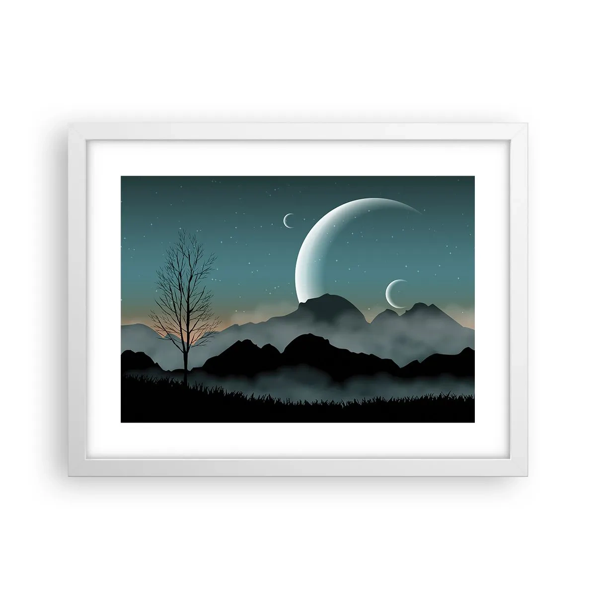 Poster in een witte lijst - Carneval in Sterrennacht  - 40x30 cm