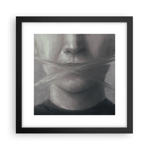 Poster in een zwarte lijst - Zonder een woord - 30x30 cm