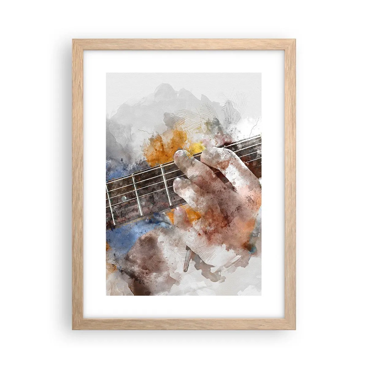 Een poster in een licht eiken lijst - Poëzie tussen de snaren - 30x40 cm