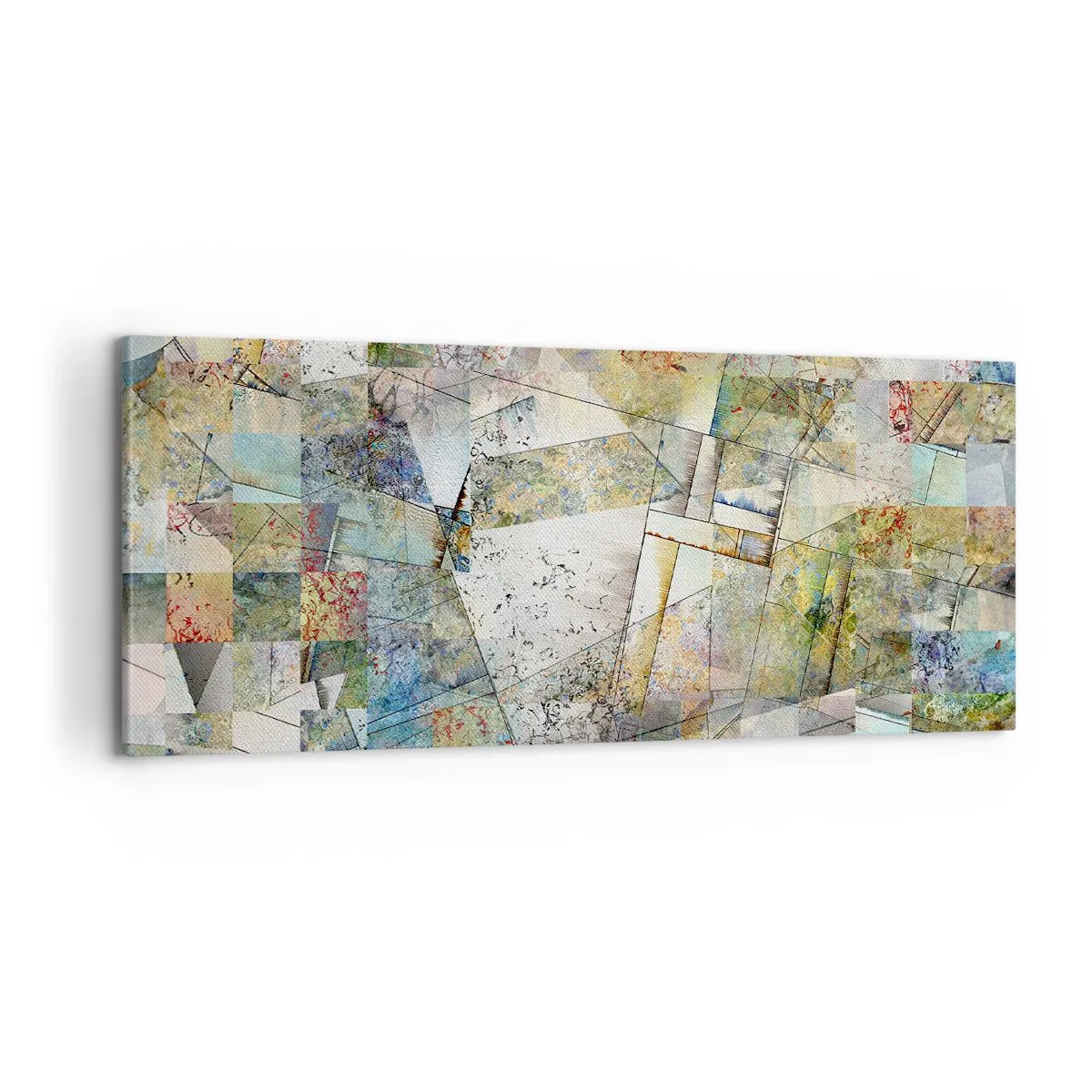 Schilderen op canvas - Geometrische schuifeling - 100x40 cm
