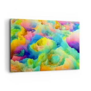 Schilderen op canvas - Regenboog dons - 120x80 cm