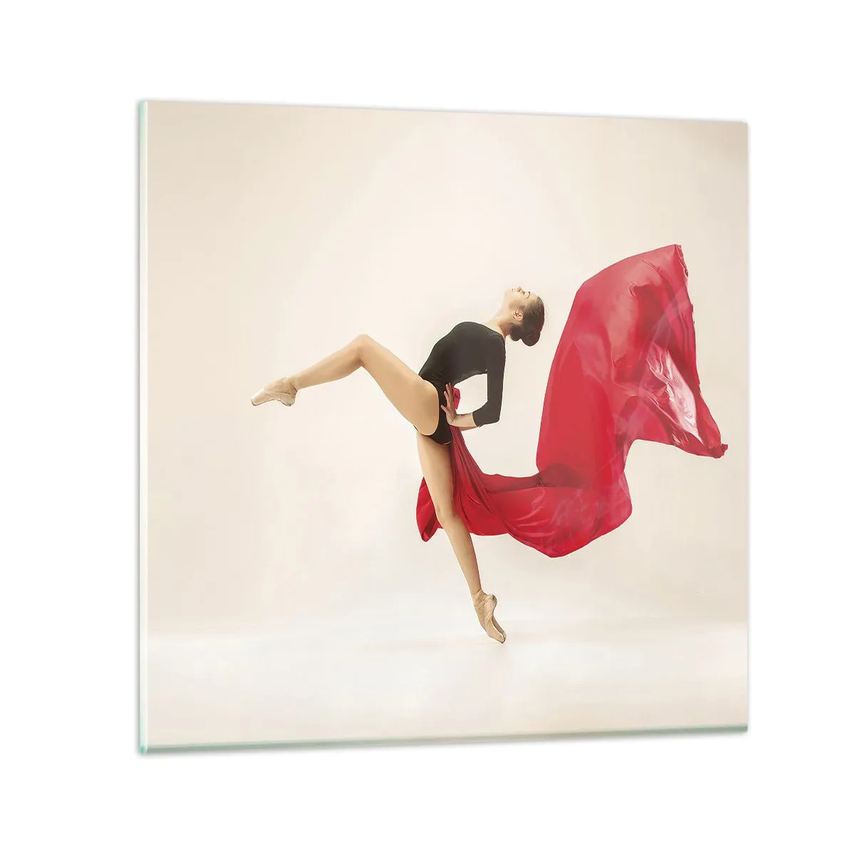 Schilderen op glas - rood en zwart - 30x30 cm