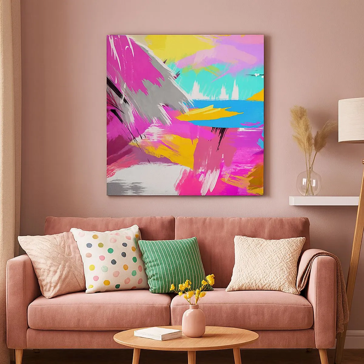 Schilderen op canvas - Man, man, man en weer man - 30x30 cm