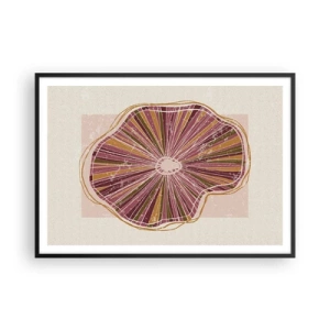 Poster in een zwarte lijst - Stralende abstractie - 100x70 cm
