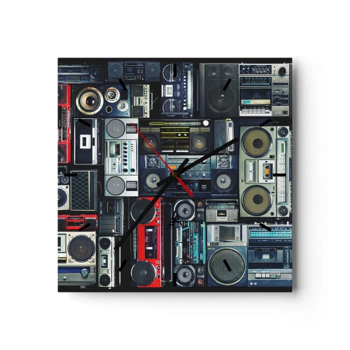 Wandklok - Klok - Verlangen naar de jaren 80 - 30x30 cm