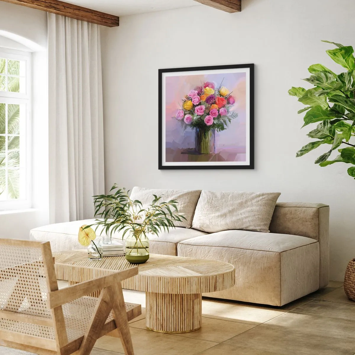 Poster in een zwarte lijst - Ingehouden schoonheid - 50x50 cm