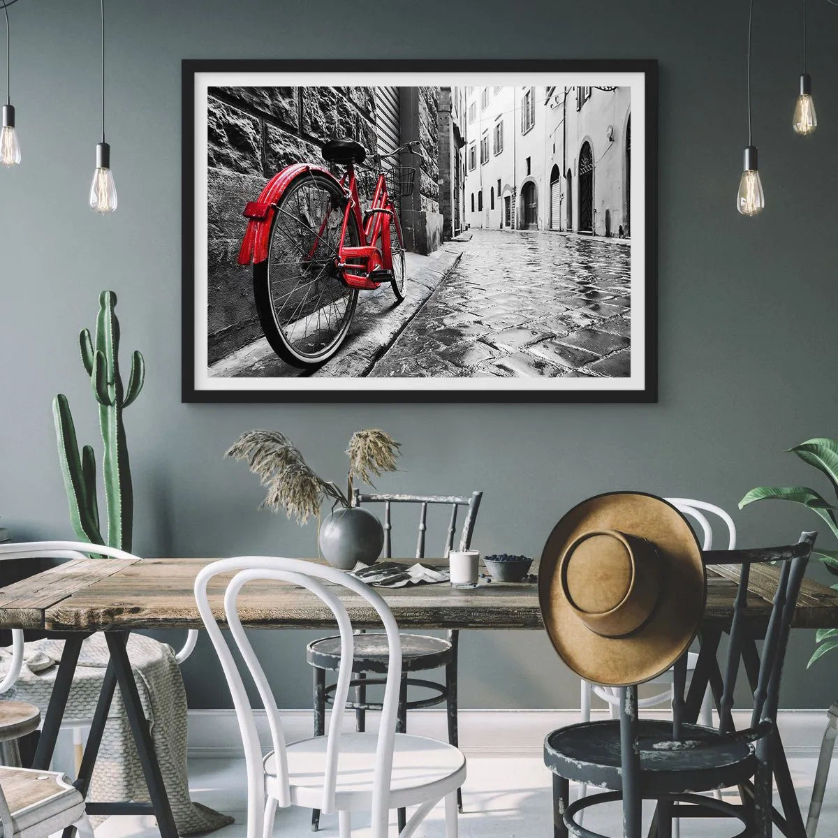Poster in een zwarte lijst - Echte schoonheid verveelt niet - 70x50 cm