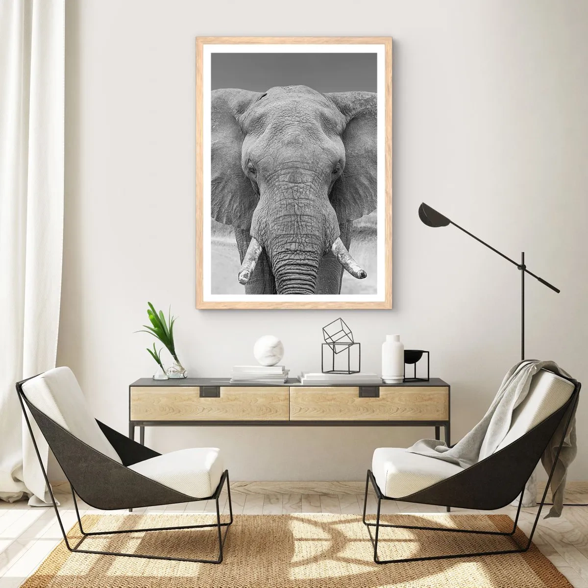 Een poster in een licht eiken lijst - Welkom in mijn wereld - 70x100 cm