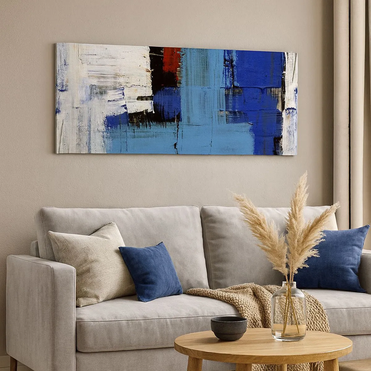 Schilderen op canvas - Het geheim van blauw - 100x40 cm