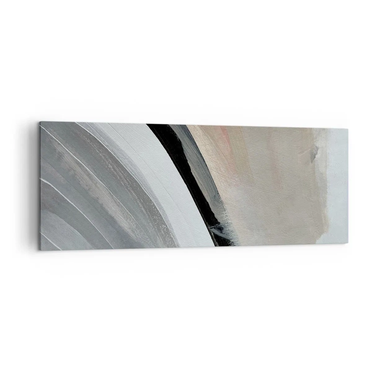 Schilderen op canvas - Compositie: boog van zwart en grijs - 140x50 cm